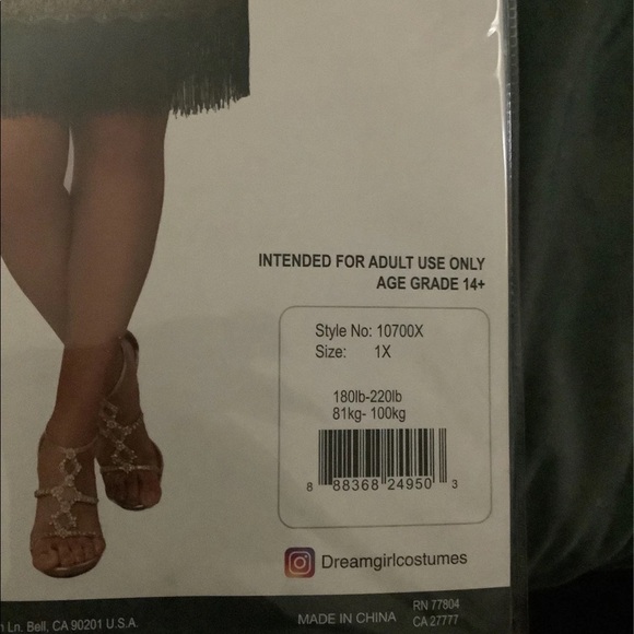 Dreamgirl Womens Swanky Flapper Black/Gold - Picture 11 of 11